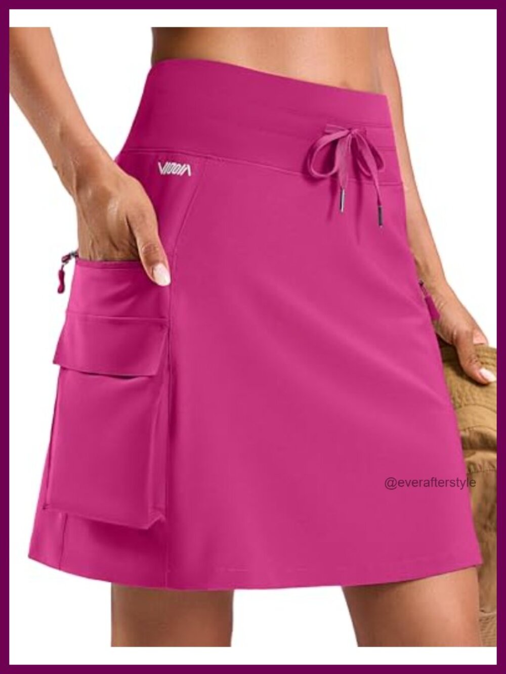 Women's Hiking Cargo Skorts 18'' Knee Length 6 Pockets High Waist Golf